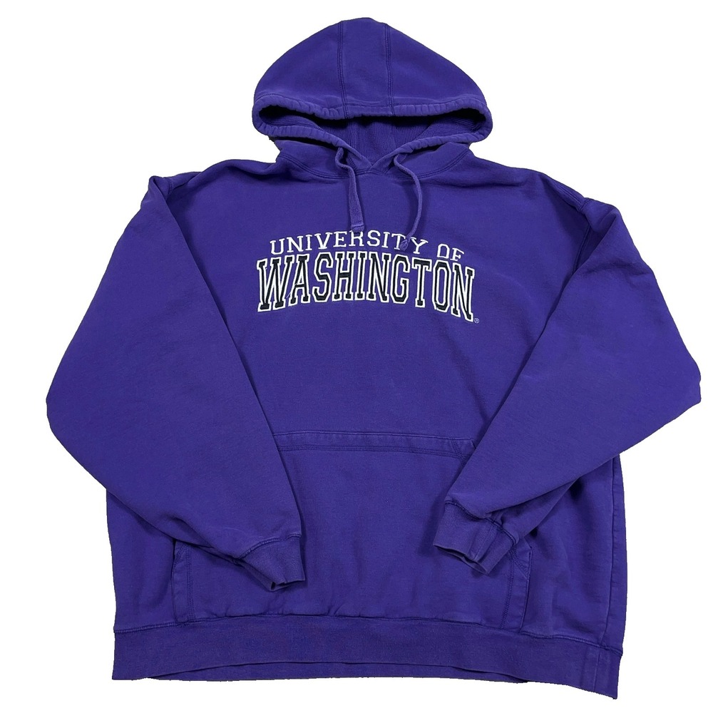 Washington Huskies Hoodie Men XL Purple Pullover Sweatshirt Vintage Y2K Adult
